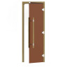 Дверь SAWO 741-4SGD 7/19 бронза (с порогом, кедр, прямая ручка с металлической вставкой) 741-4SGD-3